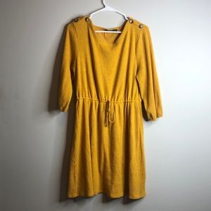 Mustard Ribbed Knit Dress